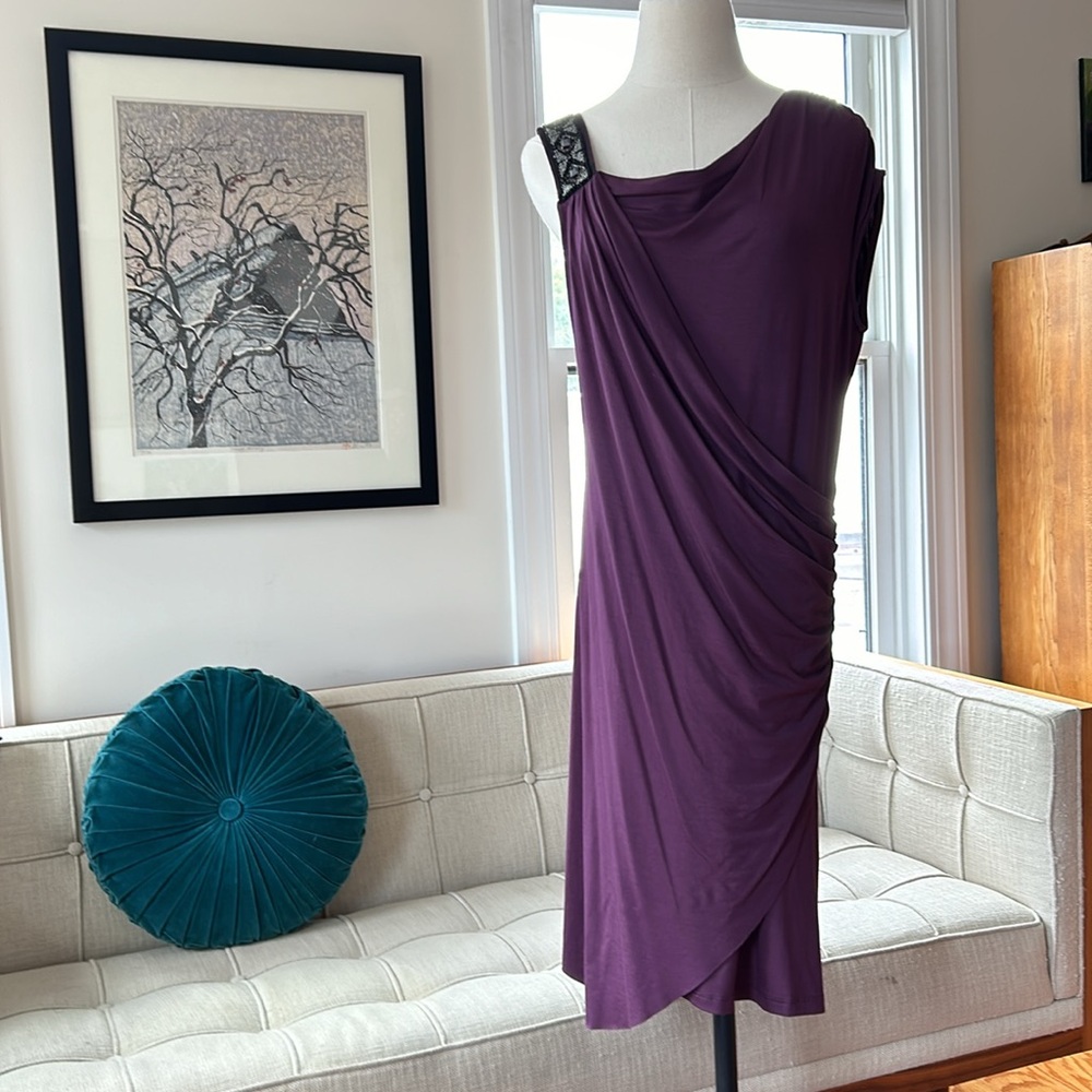 Green Dragon Purple Midi Dress